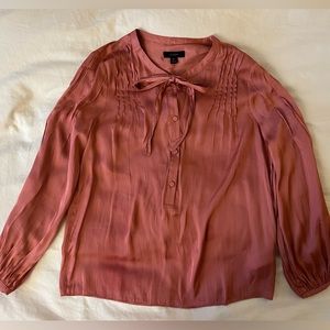 J Crew Factory Women’s Featherweight Satin Tie-neck top